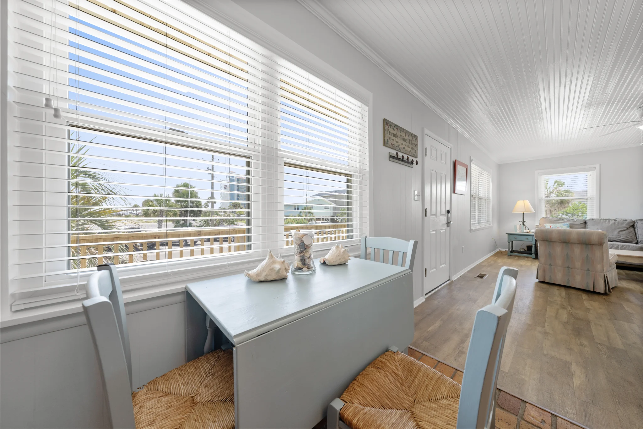 Dining table by the front windows, Beach Cottage