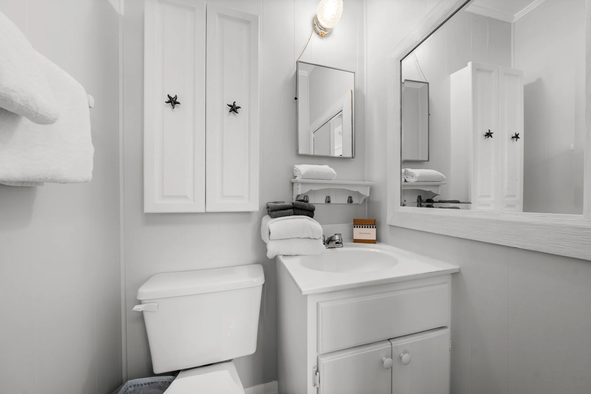 Bathroom vanity and storage, Beach Cottage