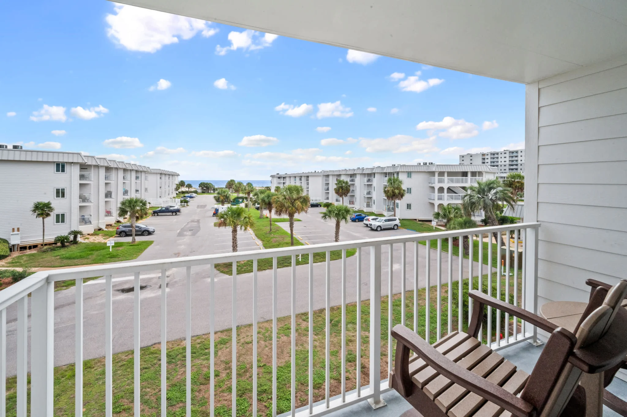 Balcony view across the resort, Emerald Dreams