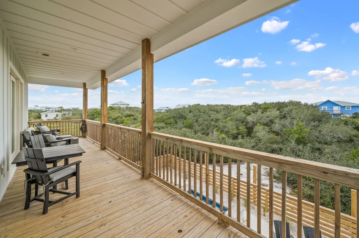 Covered porch over the trees, Gulf Pearl
