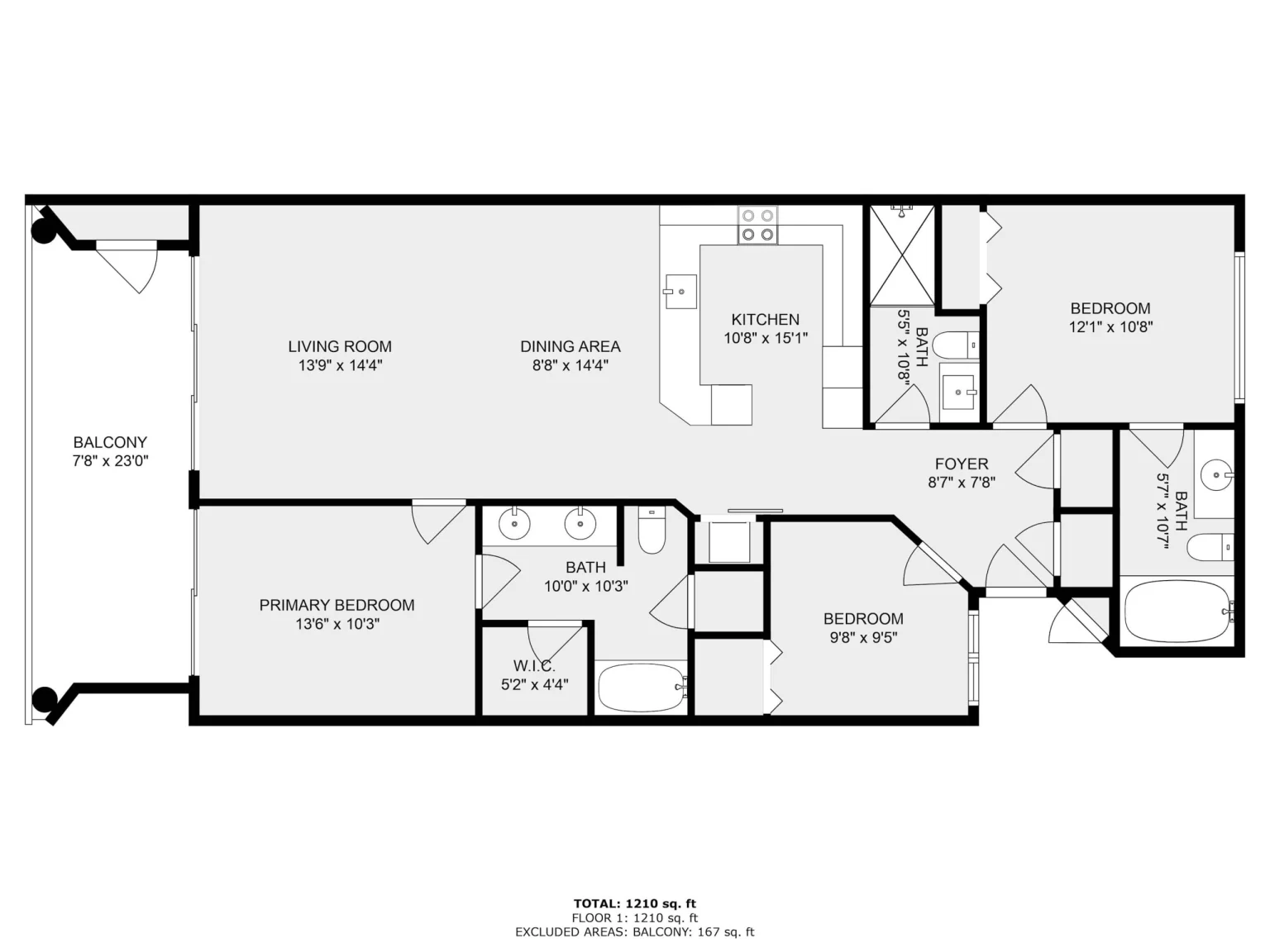 Floor plan of the condo, High Tide Penthouse