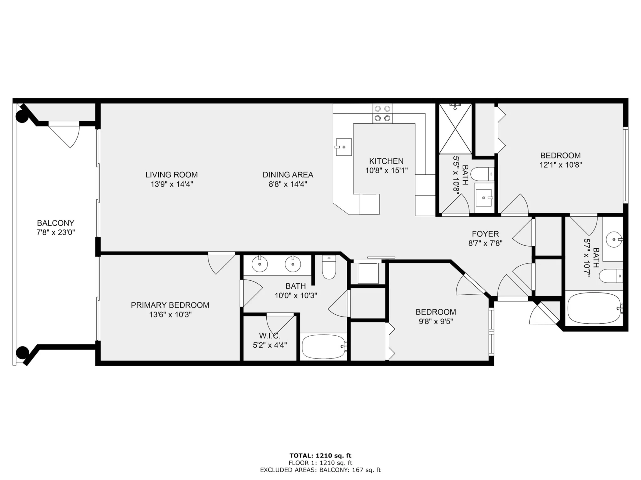 Floor plan of the condo, High Tide Penthouse