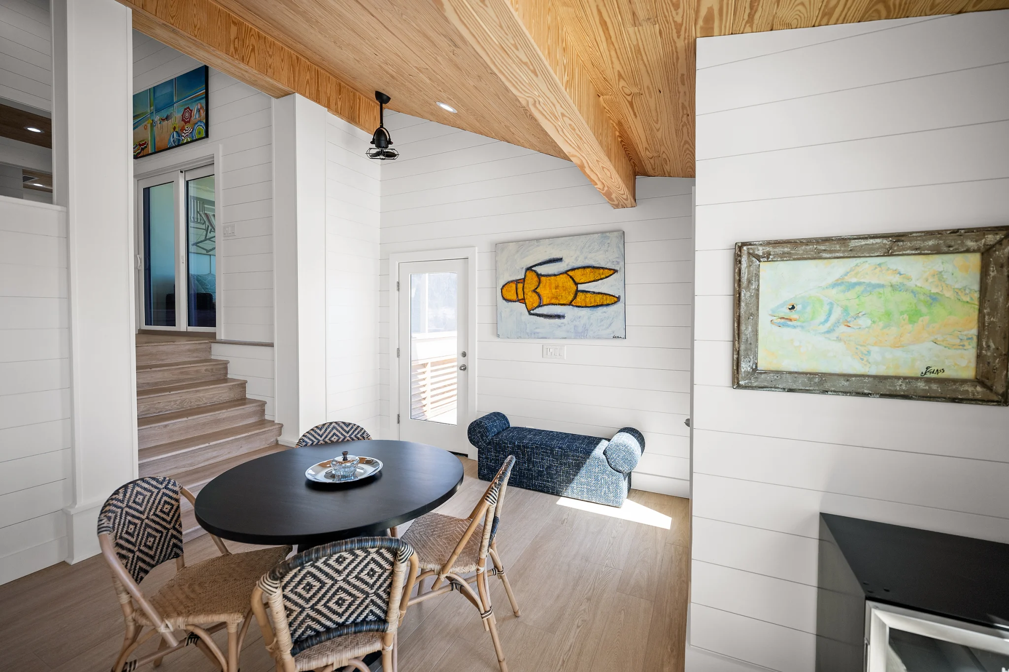 Breakfast table by the stairs, Love Shack