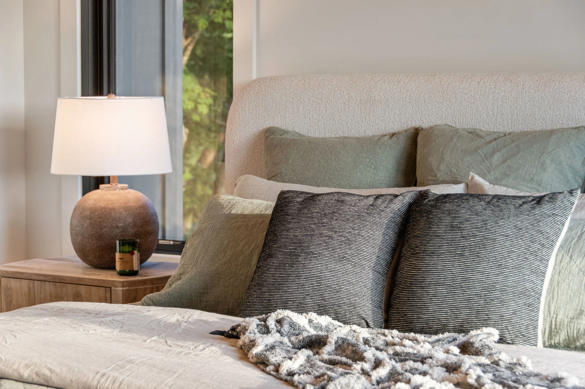 Primary bedroom bedding, Modern Overlook
