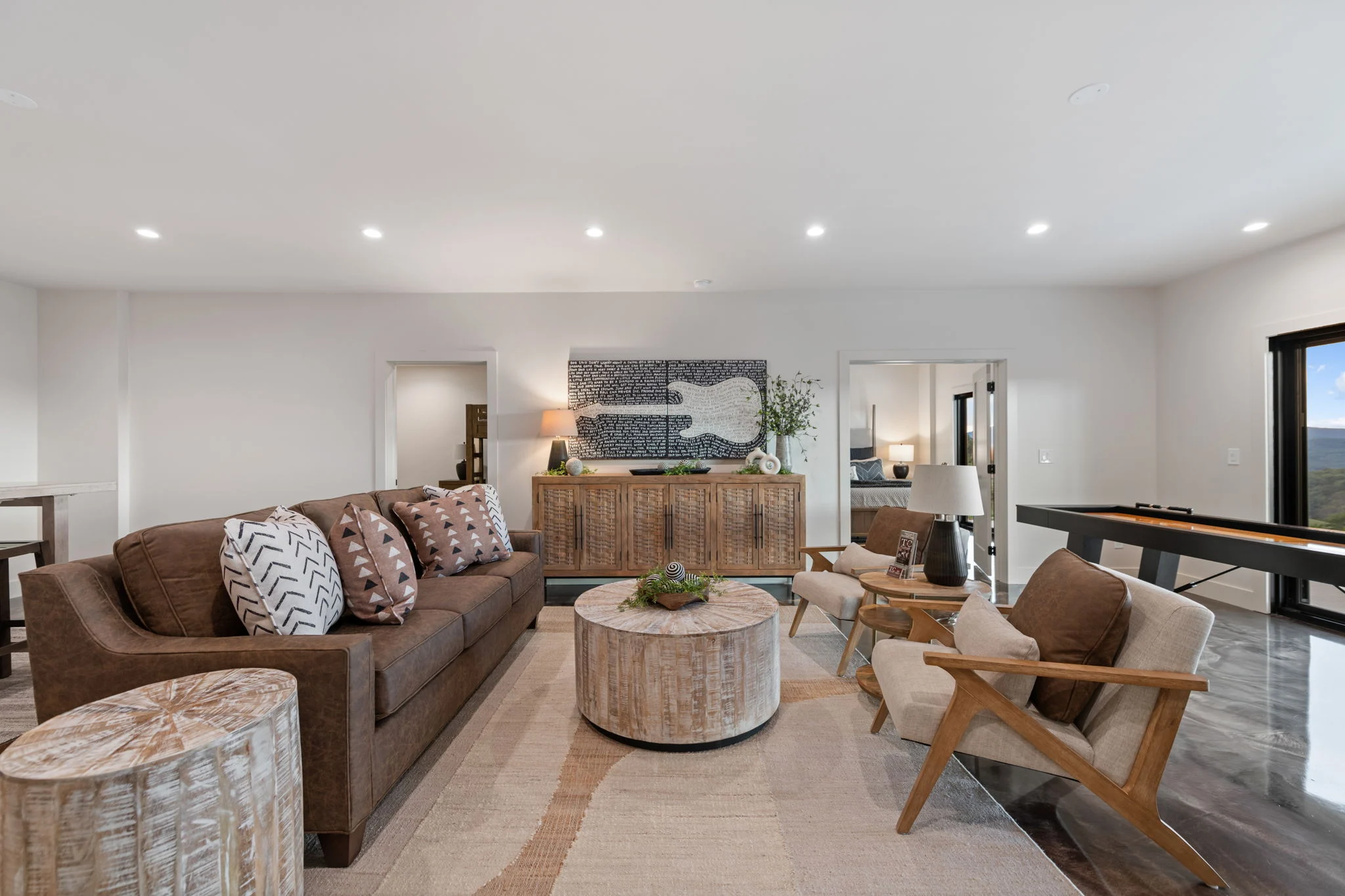 Terrace-level lounge with mountain views, Modern Overlook