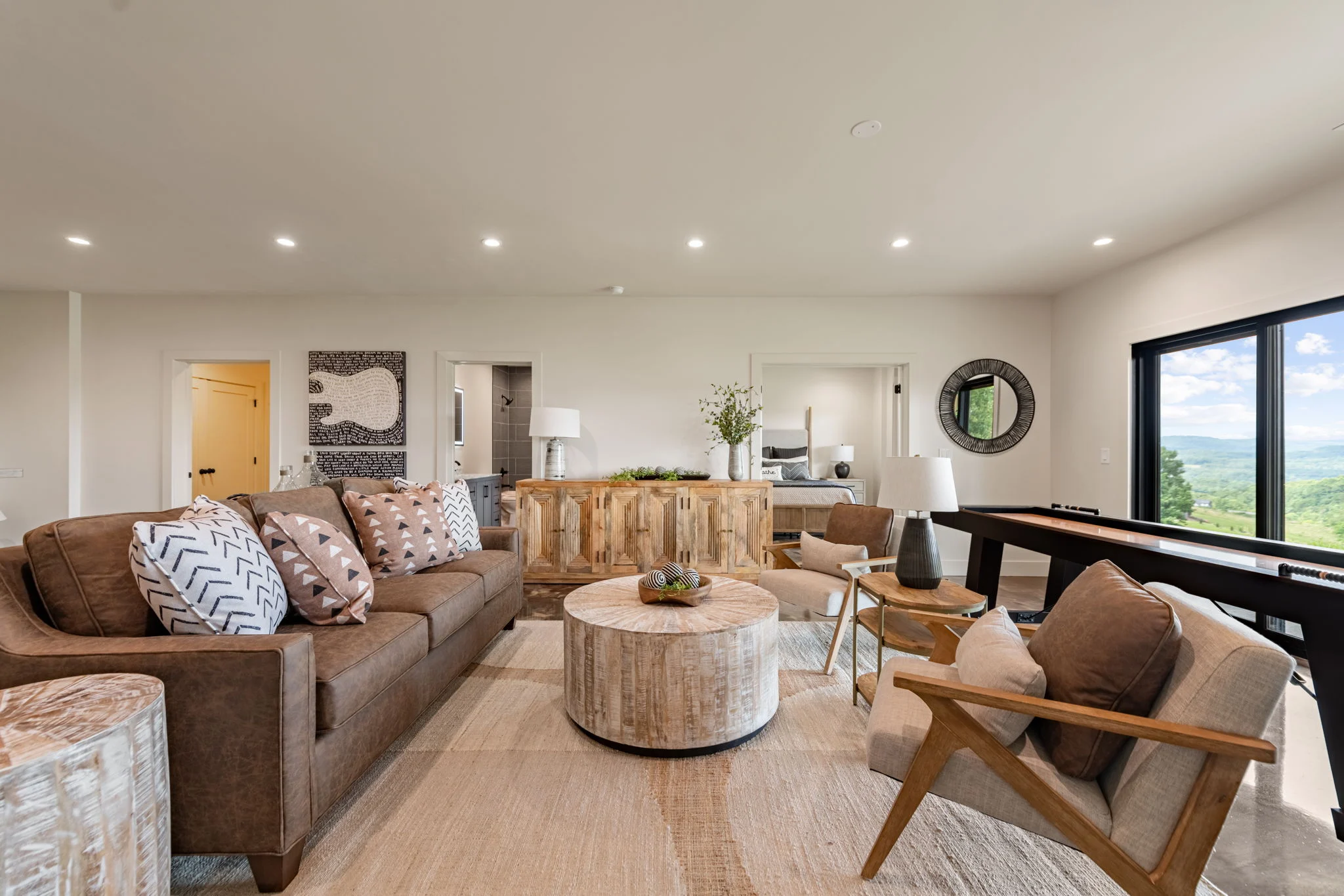 Terrace-level lounge with mountain views, Modern Overlook