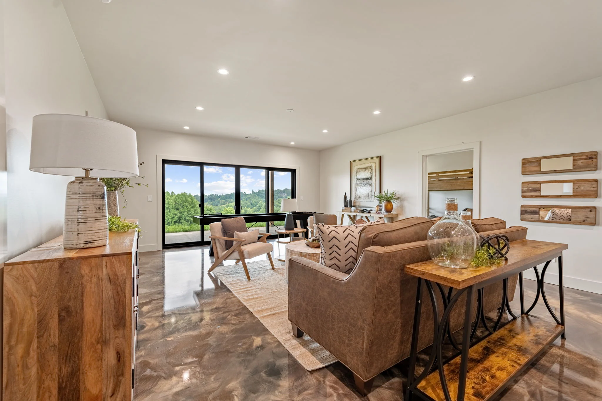 Terrace-level lounge with mountain views, Modern Overlook