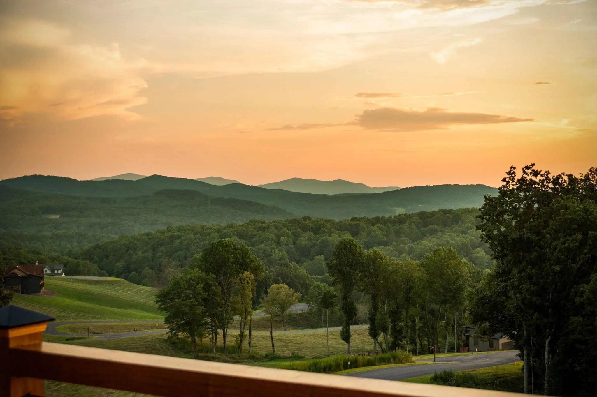 Sunset over the mountains, Modern Overlook