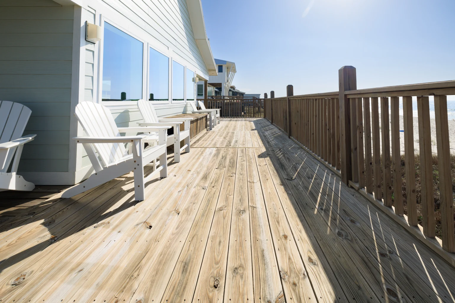 Long deck along the Gulf side of the house, Sands of Time