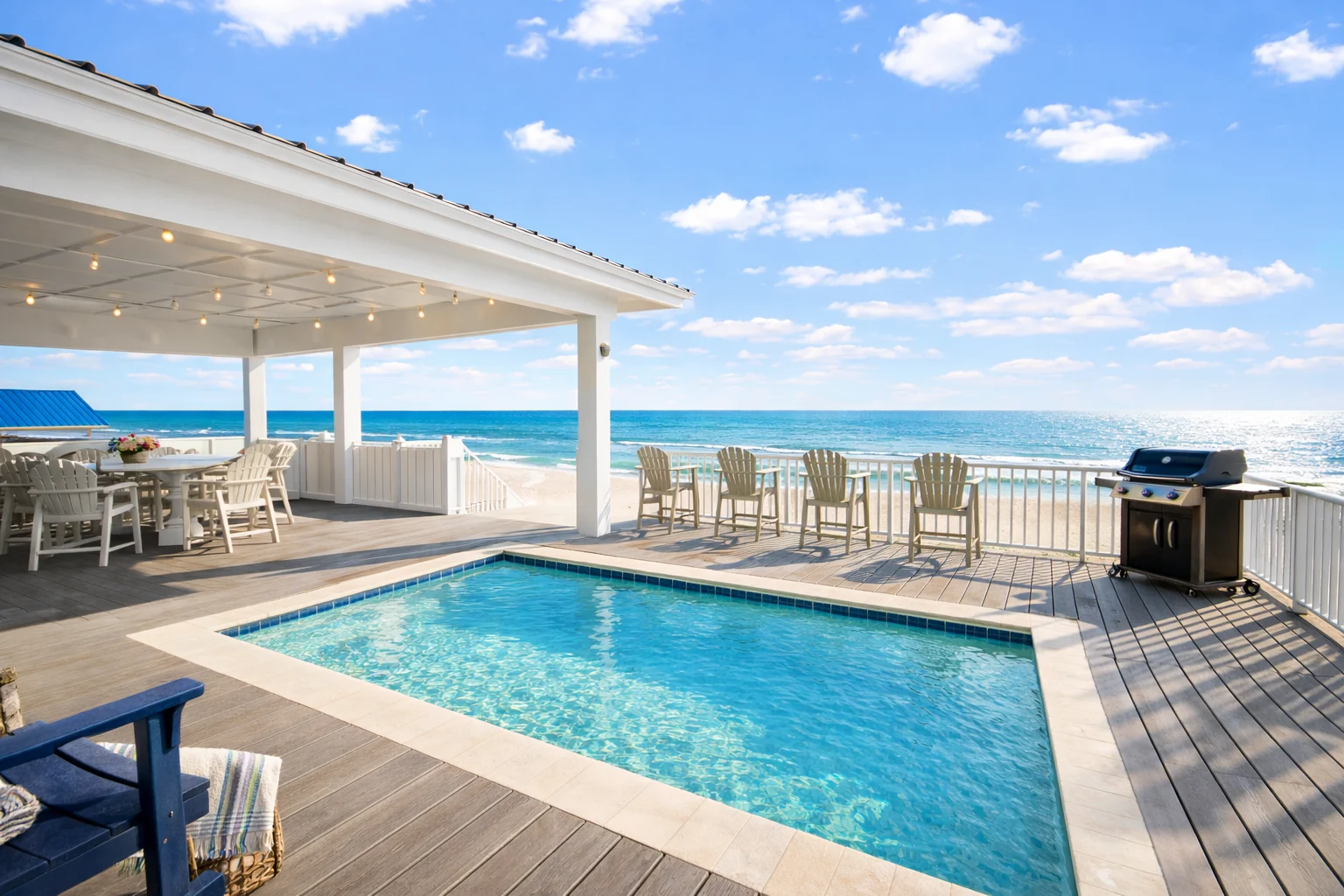 Private pool on the deck with the Gulf beyond, Sea Bliss