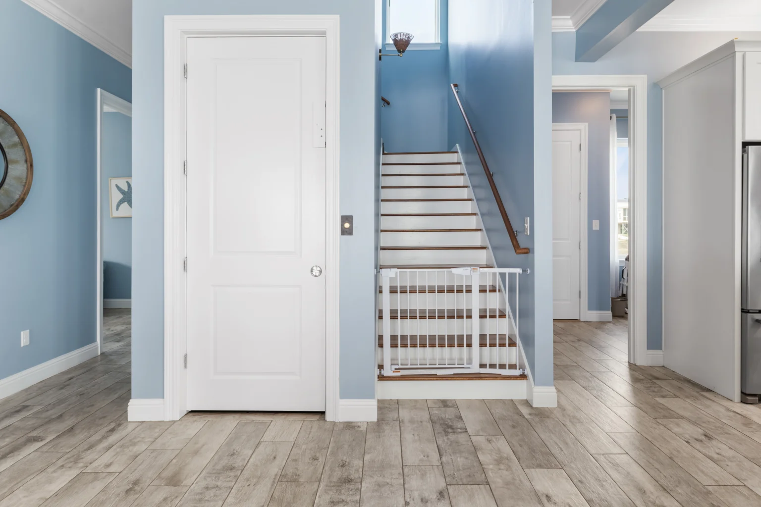 Hallway and stairs with a safety gate, Sea Bliss