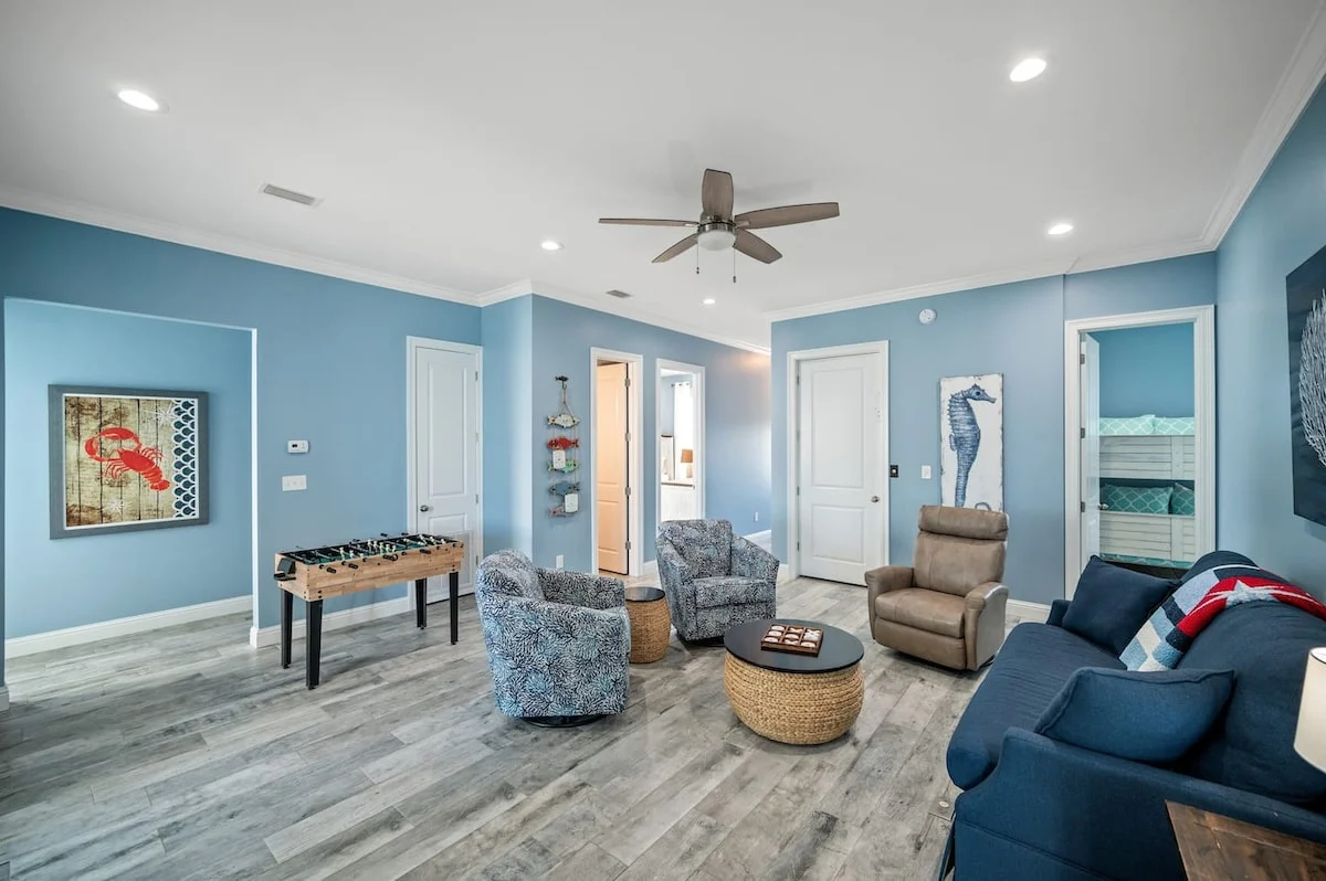 Upstairs living area from the hallway, Sea Bliss