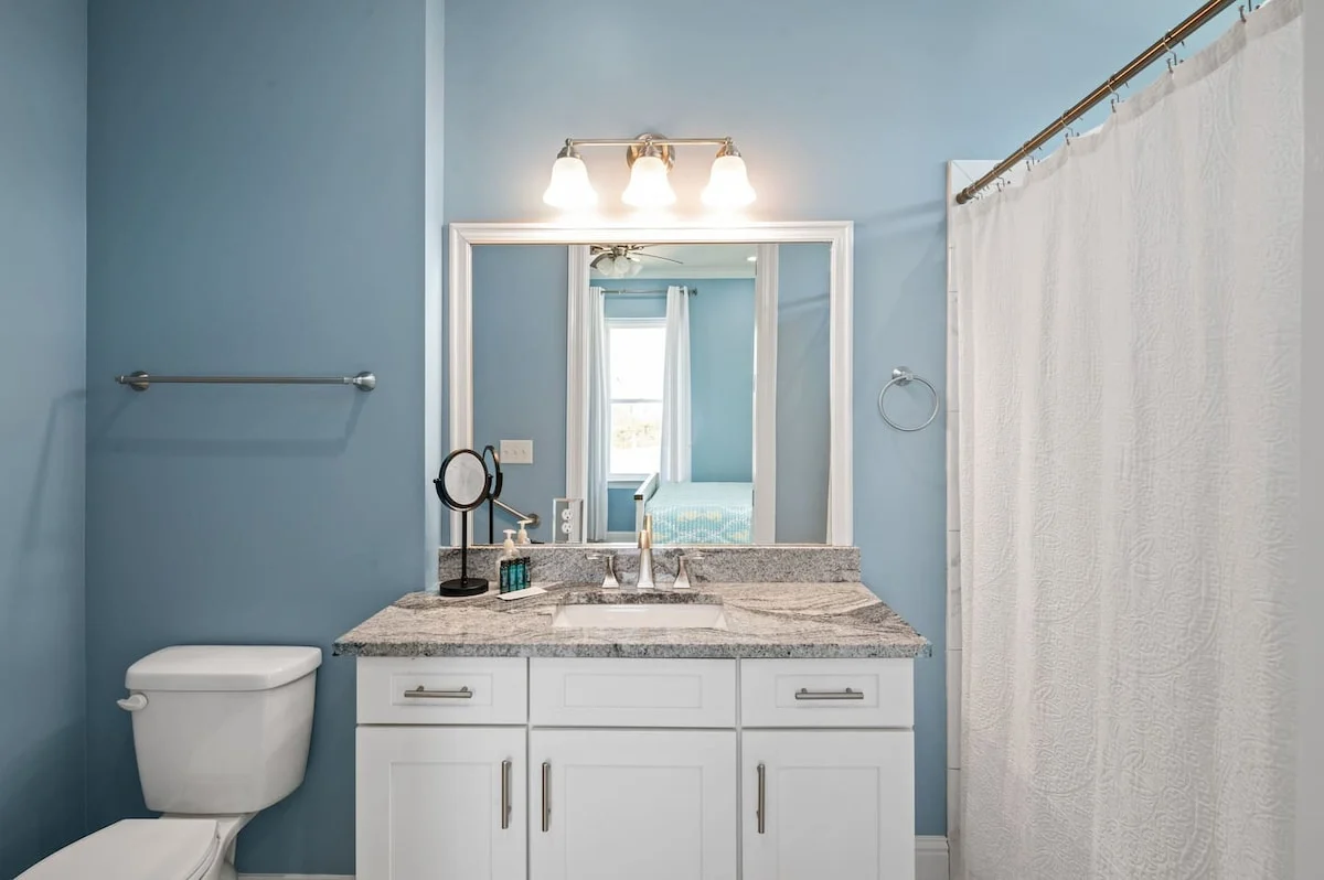 Bathroom vanity with tub and shower, Sea Bliss
