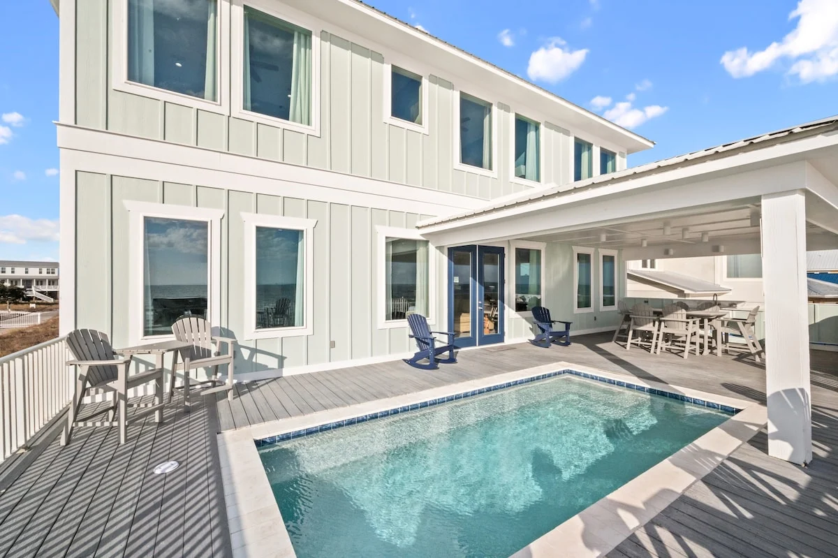 Pool deck and back of the house, Sea Bliss