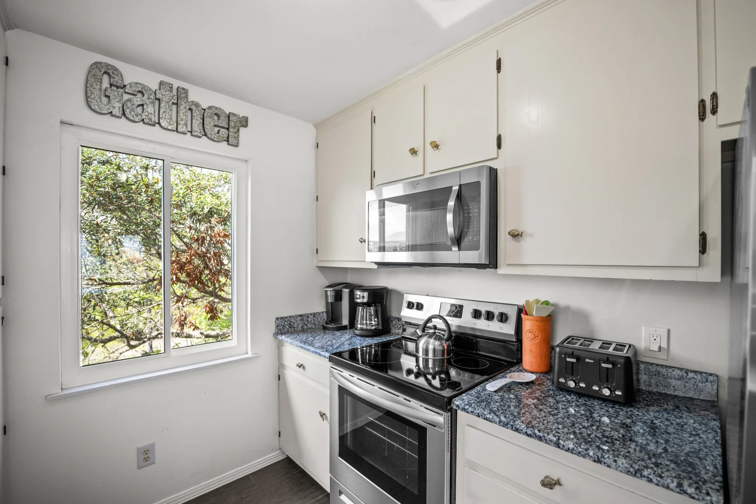 Kitchen with range and microwave, Sea Forever
