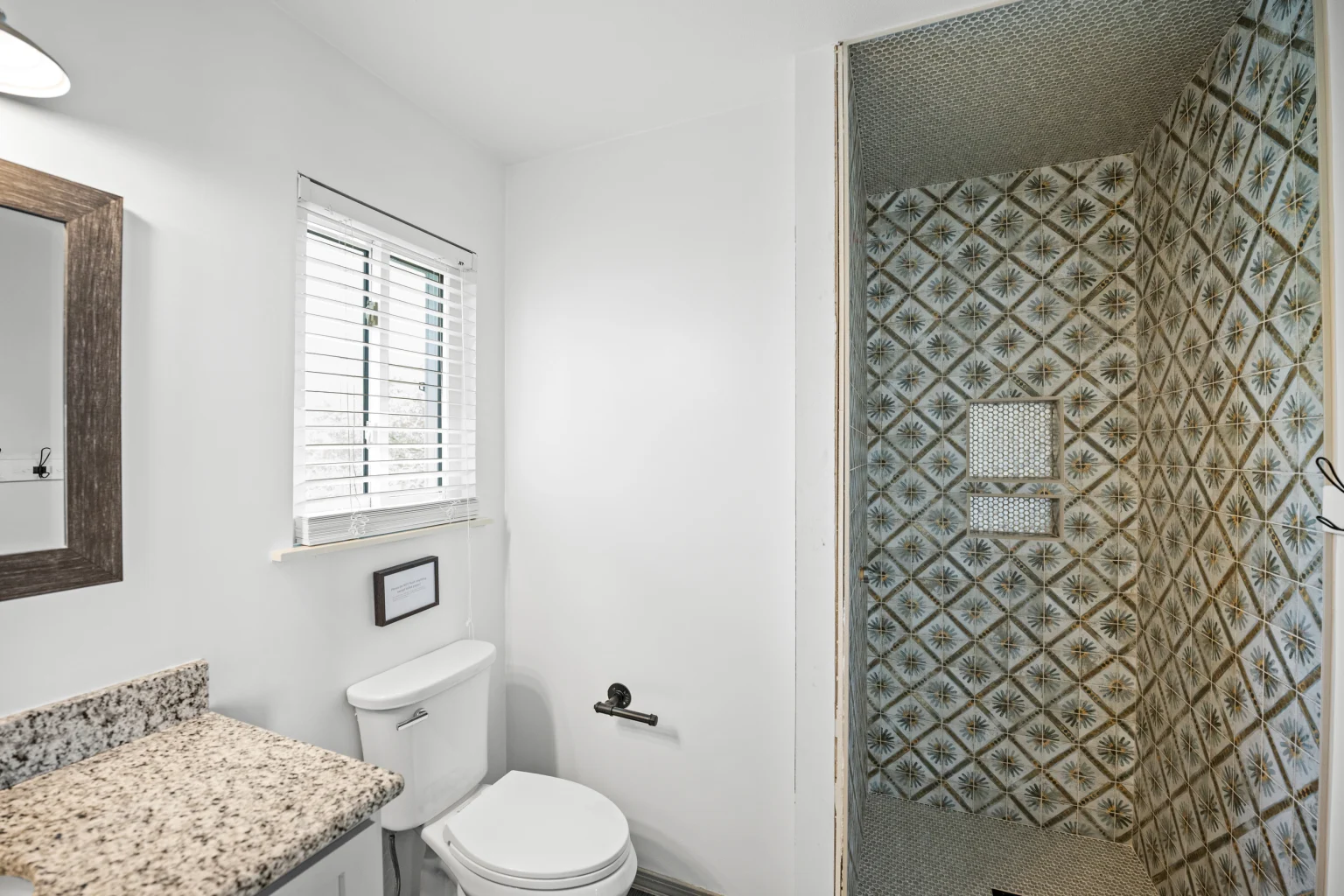 Tiled walk-in shower, Sea Forever