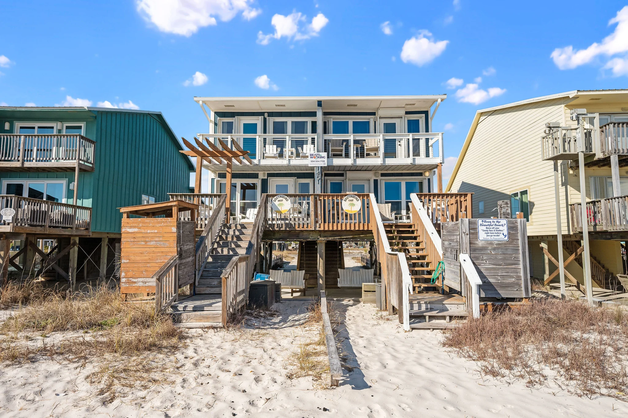 Back decks and stairs to the beach path, SouthWind East