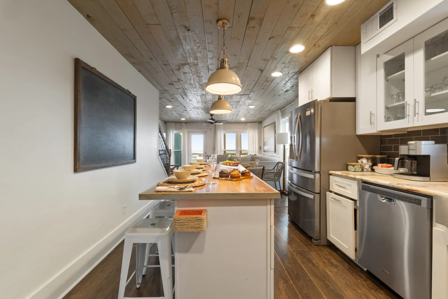 Galley kitchen with island seating, SouthWind West
