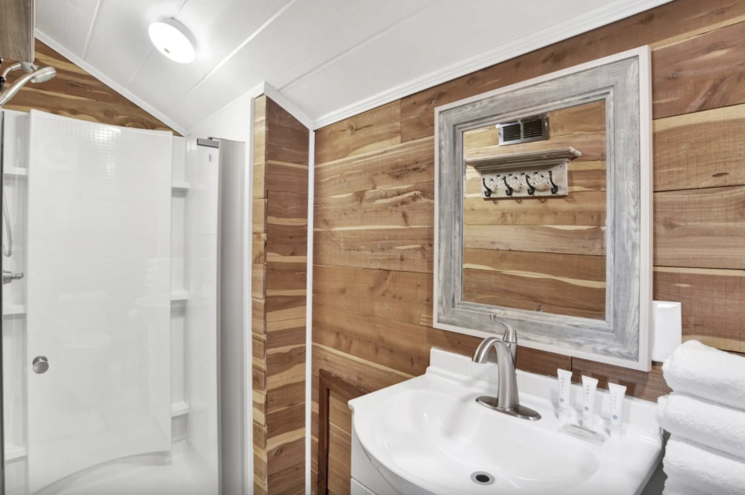 Bathroom with shower and vanity, Tree Tops