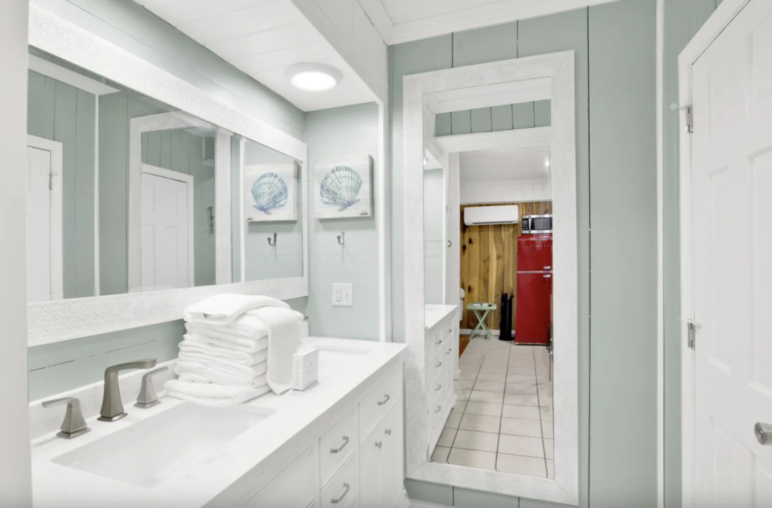Bathroom vanity toward the hallway, Tree Tops