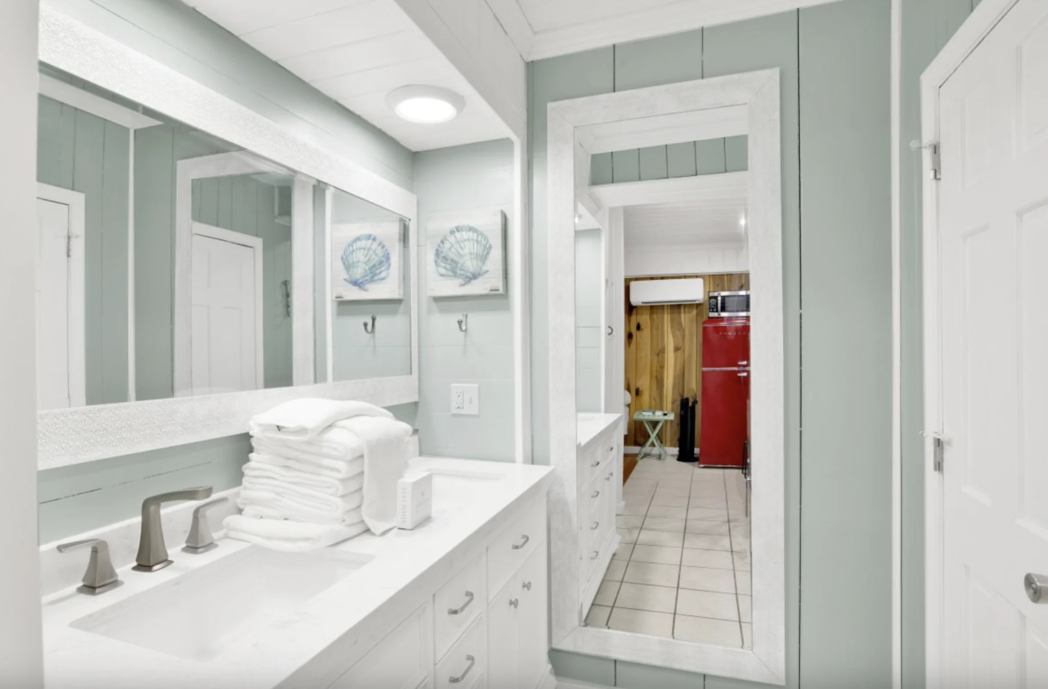 Bathroom vanity toward the hallway, Tree Tops