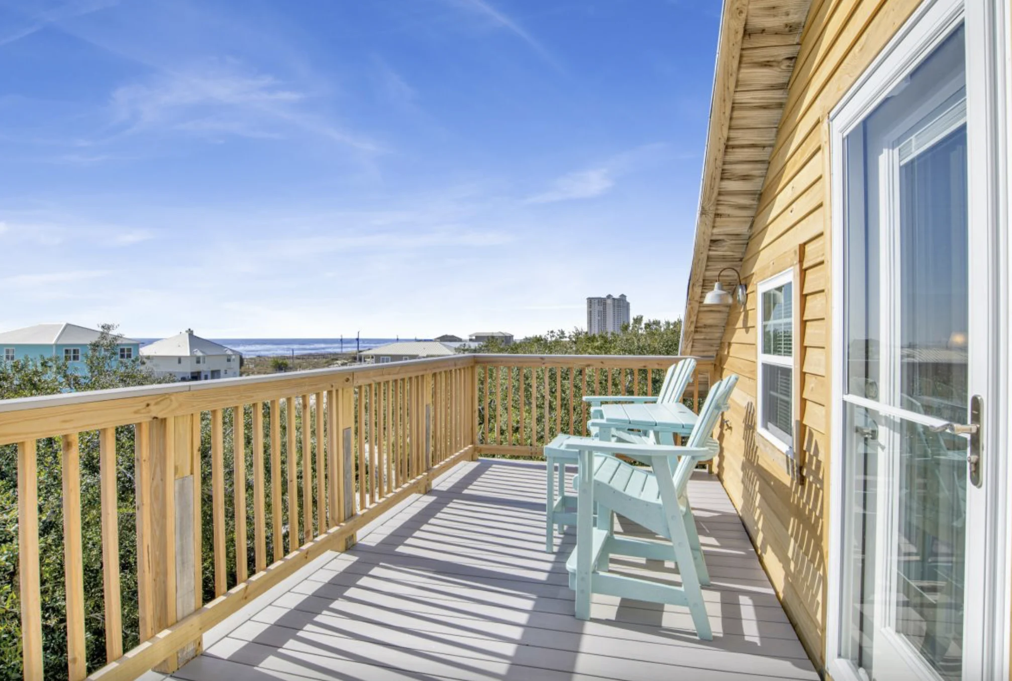 Top deck with Gulf and condo views, Tree Tops