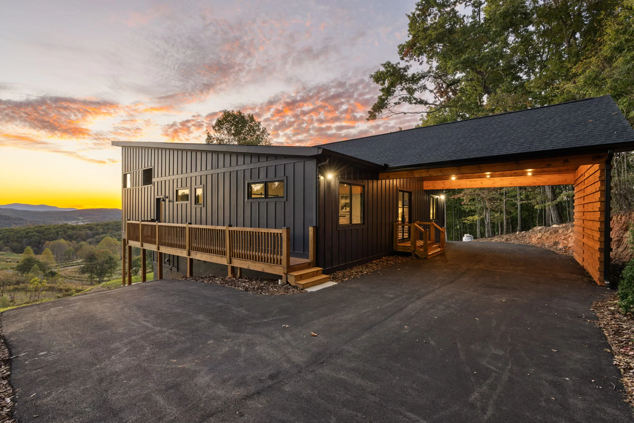 Home and covered parking at dusk, View Finder II