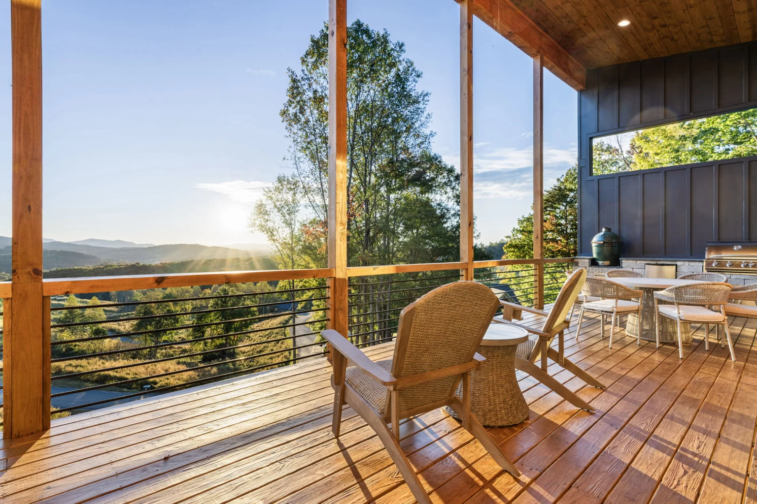 Adirondack chairs on the deck at sunrise, View Finder II